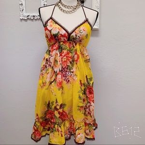 Flower printed beach dress